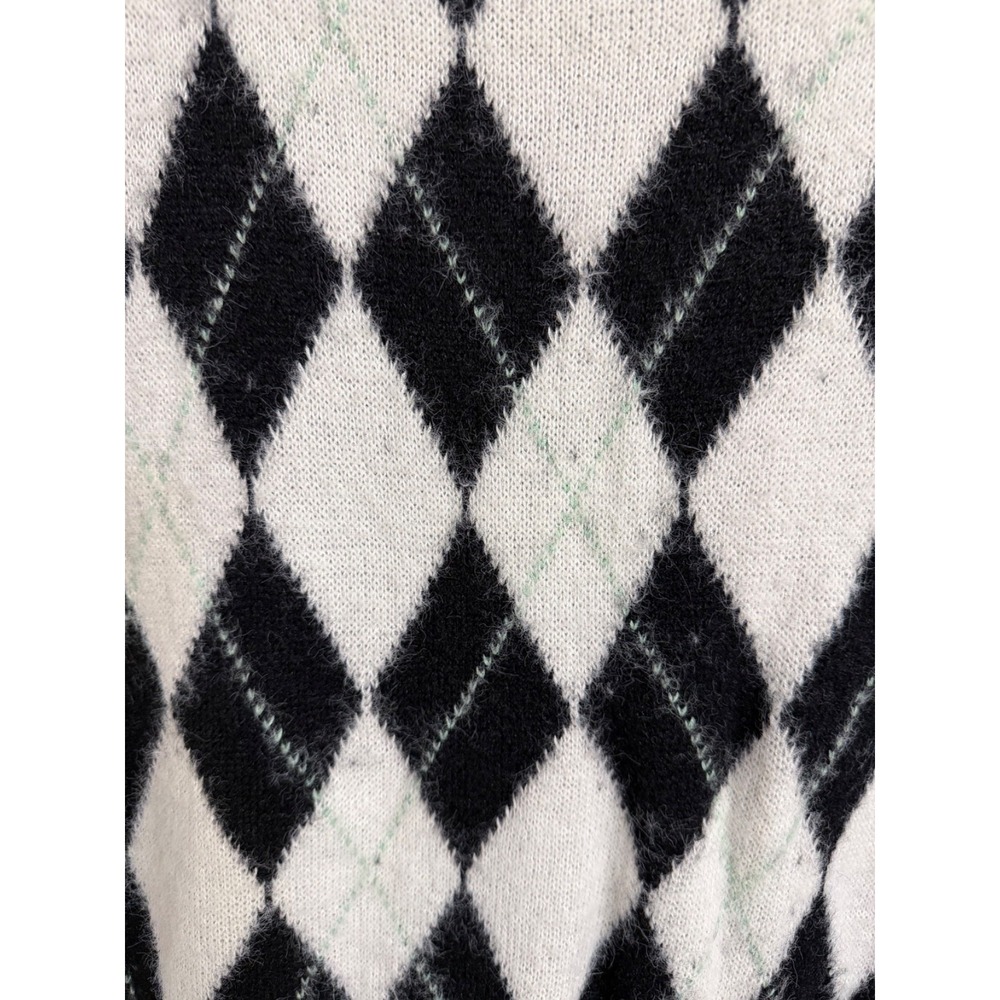 Free People Sweater Women's Small Through The Motions Argyle Vest Cropped Boxy - Picture 5 of 14